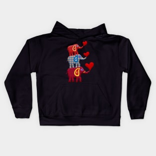 Merry Christmas Love Elephants Kids Hoodie